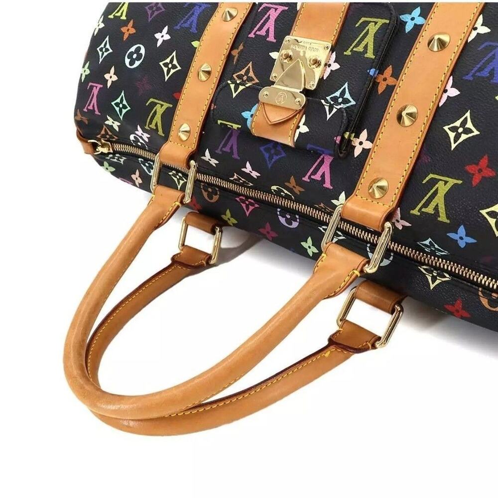 LOUIS VUITTON Monogram Multi Color Keepall 45 Luggage Noir M92640 Purse - Picture 5 of 8